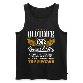 Oldtimer Baujahr 1962 Geburtsjahr Geburtstag - Männer Premium Bio Tank Top - Schwarz - Vorne - Michal (187cm)