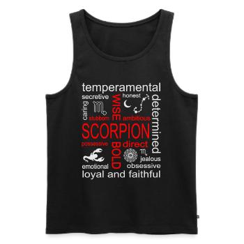 Signe du zodiaque Scorpion - Débardeur bio Premium Homme - noir - Devant - Michal (187cm)