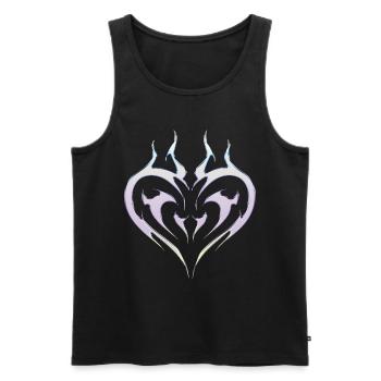 Tribal Heart Tattoo for Emo and Goth - Men's Premium Organic Tank Top - black - Front - Michal (187cm)