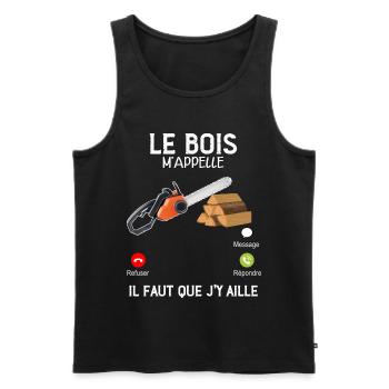 Le Bois M'Appelle - Débardeur bio Premium Homme - noir - Devant - Michal (187cm)