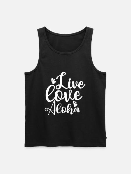 Live Love Aloha - Männer Premium Bio Tank Top - Schwarz