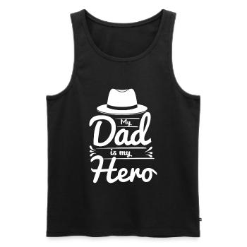 My Dad Is My Hero - Men's Premium Organic Tank Top - black - Front - AI Model Male 178 light (178cm)