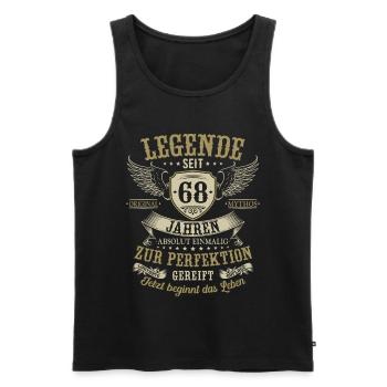 68 Geburtstag Legende Geburtstagsspruch 68 Jahre - Männer Premium Bio Tank Top - Schwarz - Vorne - Michal (187cm)
