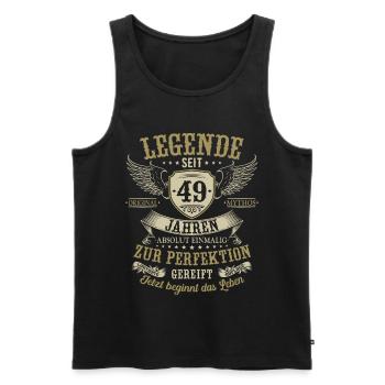 49 Geburtstag Legende Geburtstagsspruch 49 Jahre - Männer Premium Bio Tank Top - Schwarz - Vorne - AI Model Male 178 light (178cm)