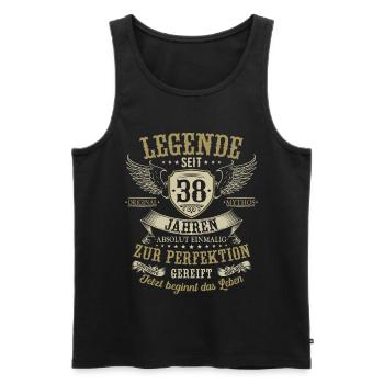 38 Geburtstag Legende Geburtstagsspruch 38 Jahre - Männer Premium Bio Tank Top - Schwarz - Vorne - AI Model Male 178 light (178cm)