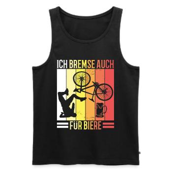Lustige Fahrrad Sprüche Ich Bremse Für Bier Retro - Männer Premium Bio Tank Top - Schwarz - Vorne - Michal (187cm)