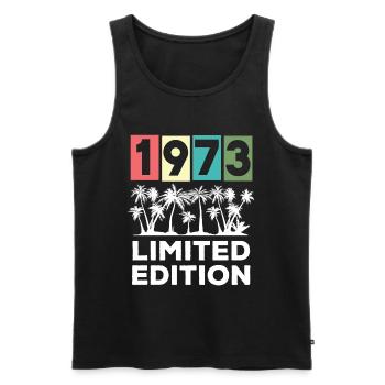 50th Birthday Vintage 1973 Limited Edition - Men's Premium Organic Tank Top - black - Front - AI Model Male 178 light (178cm)