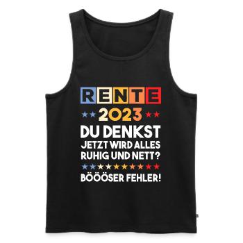 Rente 2023 Lustige Sprüche Rentner Ruhestand - Männer Premium Bio Tank Top - Schwarz - Vorne - Michal (187cm)