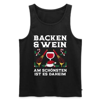 Weihnachten Backen Und Wein Daheim - Männer Premium Bio Tank Top - Schwarz - Vorne - AI Model Male 178 light (178cm)