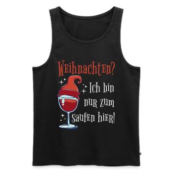 Wein Weinglas Weihnachten Wichtel Mütze Geschenk - Männer Premium Bio Tank Top - Schwarz - Vorne - Michal (187cm)