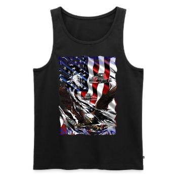 Truckers out of passion with a V8 pickup truck - Men's Premium Organic Tank Top - black - Front - AI Model Male 178 light (178cm)