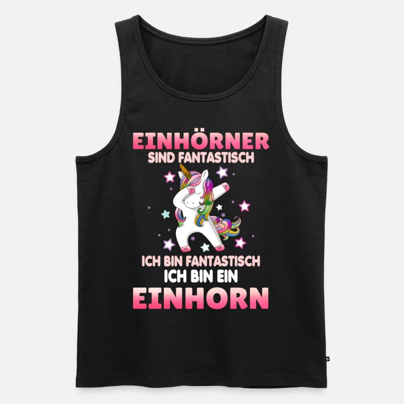 Einhörner sind Fantastisch - Männer Premium Bio Tank Top - Schwarz