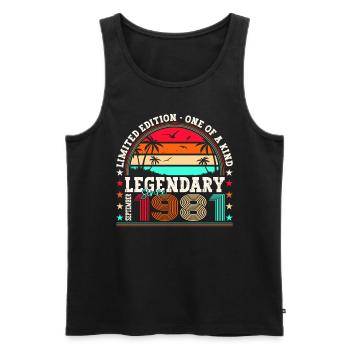 Legendary September 1981 41st birthday gift - Men's Premium Organic Tank Top - black - Front - Michal (187cm)