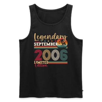 Legendary September 2006 16th Birthday Gift - Men's Premium Organic Tank Top - black - Front - Michal (187cm)