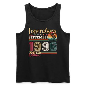 Legendary September 1996 26th birthday gift - Men's Premium Organic Tank Top - black - Front - Michal (187cm)