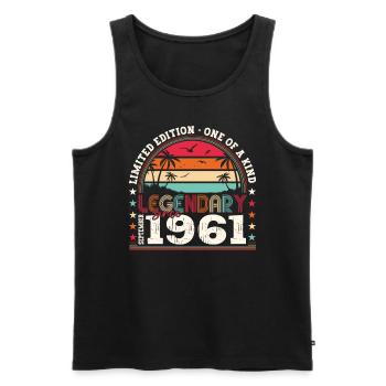 Legendary September 1961 61st birthday gift - Men's Premium Organic Tank Top - black - Front - Michal (187cm)