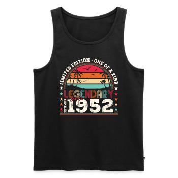 Legendary September 1952 70th birthday gift - Men's Premium Organic Tank Top - black - Front - Michal (187cm)