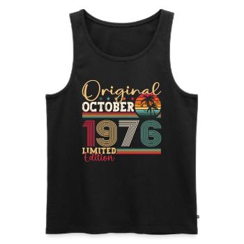 Original October 1976 46th Birthday Gift Cool - Men's Premium Organic Tank Top - black - Front - Michal (187cm)
