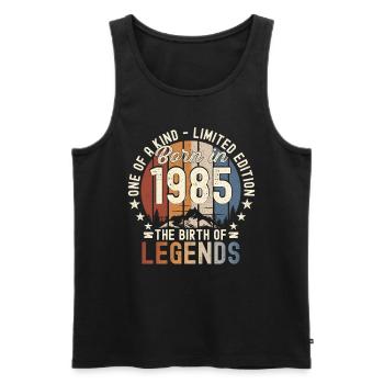 Legendär seit 1985 37. Geburtstag Geschenk Awesome - Männer Premium Bio Tank Top - Schwarz - Vorne - Michal (187cm)