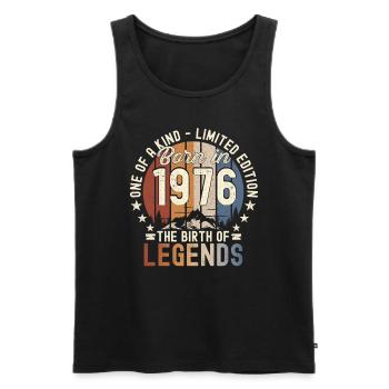 Légendaire depuis 1976 46ème cadeau d’anniversaire Génial - Débardeur bio Premium Homme - noir - Devant - Michal (187cm)