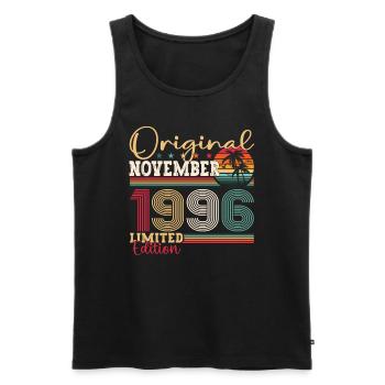 Original November 1996 26th Birthday Gift - Men's Premium Organic Tank Top - black - Front - Michal (187cm)