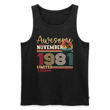 Original November 1981 41st birthday gift - Men's Premium Organic Tank Top - black - Front - Michal (187cm)