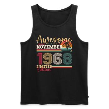 Original November 1968 54th birthday gift - Men's Premium Organic Tank Top - black - Front - Michal (187cm)