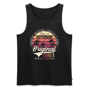 Original November 1961 61st birthday gift - Men's Premium Organic Tank Top - black - Front - Michal (187cm)