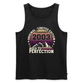 November vintage 2003 - 19th birthday gift - Men's Premium Organic Tank Top - black - Front - Michal (187cm)