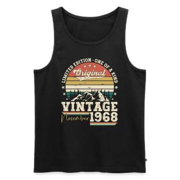 Original November 1968 54th birthday gift - Men's Premium Organic Tank Top - black - Front - Michal (187cm)