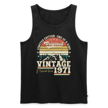Original November 1971 51st birthday gift - Men's Premium Organic Tank Top - black - Front - Michal (187cm)