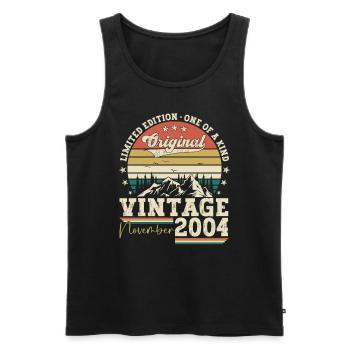 Original November 2004 18th birthday gift - Men's Premium Organic Tank Top - black - Front - Michal (187cm)