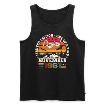 Original November 1961 61st birthday gift - Men's Premium Organic Tank Top - black - Front - Michal (187cm)