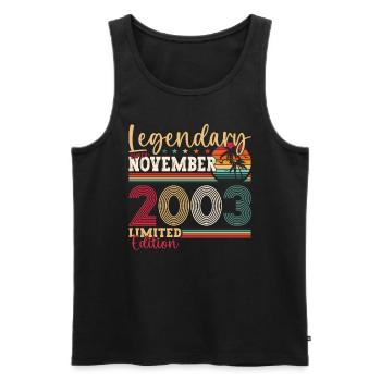 Legend November 2003 19th Birthday Gift Fun - Men's Premium Organic Tank Top - black - Front - AI Model Male 178 light (178cm)