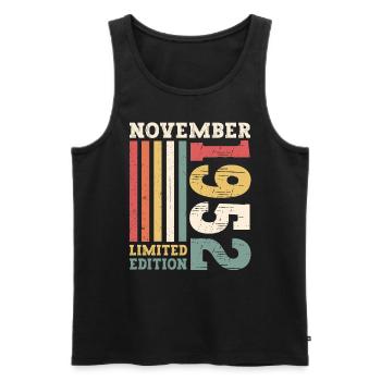 Original November 1952 70th birthday gift - Men's Premium Organic Tank Top - black - Front - Michal (187cm)
