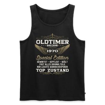 Oldtimer Jahrgang 1970 52. Geburtstag Geschenk fun - Männer Premium Bio Tank Top - Schwarz - Vorne - Michal (187cm)