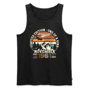 Original November 1961 61st birthday gift - Men's Premium Organic Tank Top - black - Front - Michal (187cm)