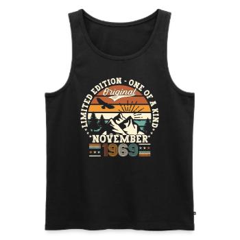 Original November 1969 53rd Birthday Gift - Men's Premium Organic Tank Top - black - Front - Michal (187cm)
