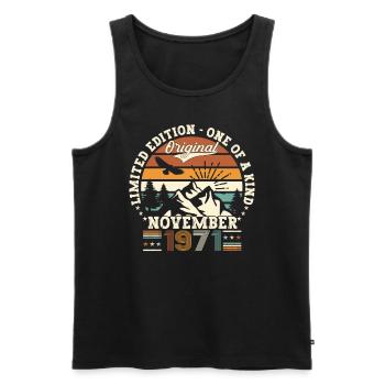 Original November 1971 51st birthday gift - Men's Premium Organic Tank Top - black - Front - Michal (187cm)