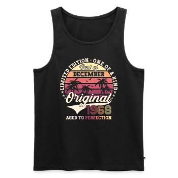 Original December 1968 54th Birthday Gift - Men's Premium Organic Tank Top - black - Front - Michal (187cm)