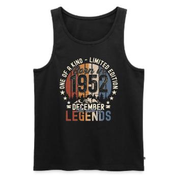 Original December 1952 70th birthday gift - Men's Premium Organic Tank Top - black - Front - Michal (187cm)