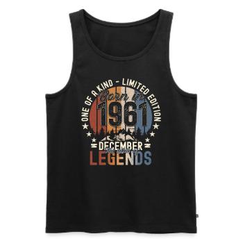 Original December 1961 61st birthday gift - Men's Premium Organic Tank Top - black - Front - Michal (187cm)