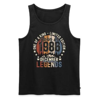 Original Décembre 1986 Cadeau du 36e anniversaire - Débardeur bio Premium Homme - noir - Devant - Michal (187cm)