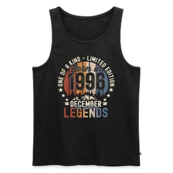 Original December 1996 26th Birthday Gift - Men's Premium Organic Tank Top - black - Front - Michal (187cm)