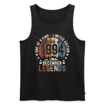Cadeau original du 28e anniversaire de décembre 1994 - Débardeur bio Premium Homme - noir - Devant - Michal (187cm)