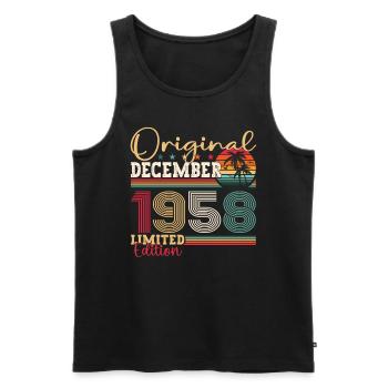 Original December 1958 64th Birthday Gift - Men's Premium Organic Tank Top - black - Front - Michal (187cm)