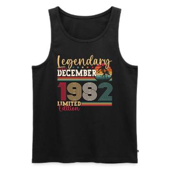 Décembre Né en 1982 Cadeau de 40e anniversaire - Débardeur bio Premium Homme - noir - Devant - Michal (187cm)