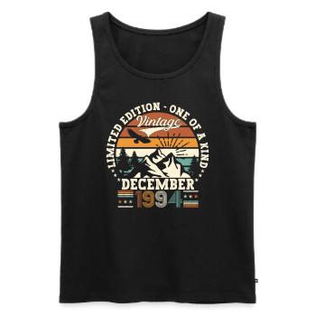 Original December 1994 28th birthday gift - Men's Premium Organic Tank Top - black - Front - Michal (187cm)