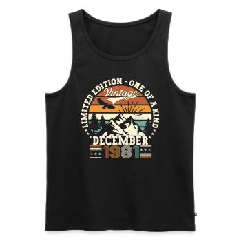 December Born 1981 41st birthday gift - Men's Premium Organic Tank Top - black - Front - Michal (187cm)