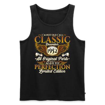 Né en décembre 1952 Cadeau du 70e anniversaire - Débardeur bio Premium Homme - noir - Devant - Michal (187cm)